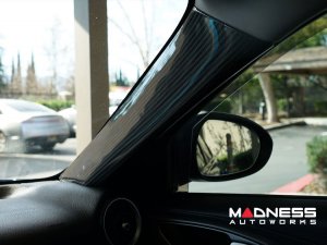 Alfa Romeo Giulia Interior A-Pillar Trim Set - Genuine Carbon Fiber
